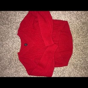Red cropped sweater size medium